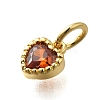 Brass Micro Pave Cubic Zirconia Charms KK-P295-14G-02-2