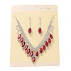 Horse Eye Alloy Rhinestone Necklaces & Stud Earring Sets for Women SJEW-U001-01P-05-2