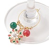 Christmas Theme Alloy Enamel Wine Glass Charms AJEW-JO00194-5