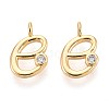 Brass Micro Pave Cubic Zirconia Charms KK-N263-97G-E-1
