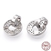 Rhodium Plated 925 Sterling Silver Micro Pave Cubic Zirconia Charms STER-T004-25P-4