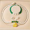 Natural Freshwater Pearl Beaded Necklace & Bracelets & Earrings Sets for Women WGE4EAE-18-1