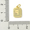 Rack Plating Brass Micro Pave Clear Cubic Zirconia Charms KK-G501-01P-G-3