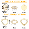 SUPERFINDINGS 80Pcs 4 Style Brass Charms KK-FH0002-94-5