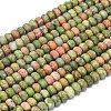 Natural Unakite Beads Strands G-P575-A12-6x4mm-01-2