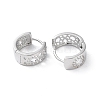 Brass Micro Pave Cubic Zirconia Hoop Earrings EJEW-P259-01P-2