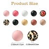 50Pcs 5 Styles Round Silicone Focal Beads SIL-YW0001-34A-3