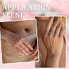4Pcs 2 Colors Alloy Curb Chain Finger Ring Bracelets for Women BJEW-CY0001-07-4