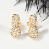 Brass Micro Pave Cubic Zirconia Stud Earrings EJEW-Z091-04G-I-5