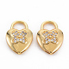 Brass Clear Cubic Zirconia Pendants KK-N233-090-NF-1