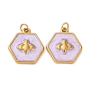 304 Stainless Steel Enamel Pendants STAS-U061-37G-C06-1