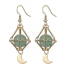 Natural Green Aventurine Dangle Earrings EJEW-JE05499-03-1