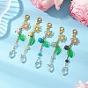 5Pcs Flower & Leaf Acrylic Pendant Decorations HJEW-JM02571-2