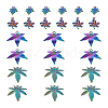 Yilisi 24Pcs 4 Style Rainbow Color Alloy Pendants FIND-YS0001-04-NR-16