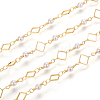 3.28 Feet Brass Handmade Beaded Chain X-CHC-I031-02G-1