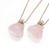 Natural Rose Quartz Openable Perfume Bottle Pendant Necklaces G-K295-A01-G-5