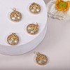 5Pcs Brass Micro Pave clear Cubic Zirconia Pendants ZIRC-SZ0002-55-3