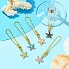 Alloy Enamel Starfish Cup Pendant Decorations HJEW-JM01754-2