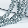 Electroplate Transparent Glass Beads Strands EGLA-A034-T1mm-Y03-1