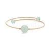 Natural  Green Aventurine Round Beaded Bangle BJEW-JB07840-02-1