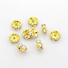 Brass Rhinestone Spacer Beads X-RSB030NF-02G-1