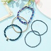 5Pcs 5 Style Glass & Lampwork Evil Eye Stretch Bracelets Set BJEW-JB09619-01-4