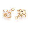 Brass Pave Clear Cubic Zirconia Connector Charms X-KK-T078-03G-03-2
