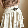 Boho Wood Hollow Flower Linen Tie Waist Belts for Women FS-WG0843E-01-2