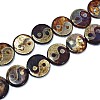 Tibetan Style Yin Yang Pattern dZi Beads Strands TDZI-K003-06A-1