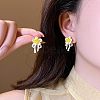 Alloy Flower Stud Earrings for Women WG441DE-01-2