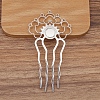 Alloy Hair Comb Findings PW-WGF914F-01-1