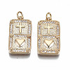 Brass Micro Pave Clear Cubic Zirconia Pendants LS-KK-S356-233G-NF-1