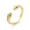 Brass Micro Pave Cubic Zirconia Cuff Rings for Women RJEW-Z084-01G-01-4