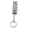 Tarnish Resistant 304 Stainless Steel Rectangle Tube Survival Whistles with Lanyard Keychain FAMI-PW0001-08P-1