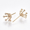 Brass Stud Earring Findings X-KK-T038-296G-1