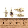 Brass Micro Pave Cubic Zirconia Pendants KK-D339-02G-02-3