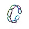 304 Stainless Steel Oval Wrap Cuff Ring RJEW-N038-093-4