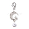 10Pcs 10 Style Moon Sun Alloy Rhinestone Pendant Locking Stitch Markers with Acrylic Number HJEW-JM01482-4