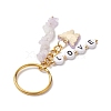 Alloy Acrylic Enamel with Natural Amethyst Keychain KEYC-JKC00805-05-4