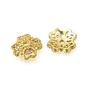 Flower Brass Micro Pave Cubic Zirconia Bead Caps KK-K300-01D-G-2