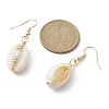 Natural Shell & Pearl Dangle Earrings EJEW-JE05435-2