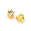 Brass Micro Pave Cubic Zirconia Beads KK-D386-09G-03-2