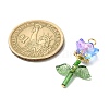 Flower Transparent Glass & Golden Pendants PALLOY-TA00098-3