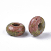 Natural Unakite European Beads X-G-Q503-06-2