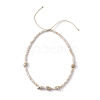 Glass with Natural Sea Shell Beads Braided Necklaces NJEW-JN04837-4