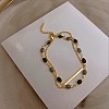 Oval Alloy Enamel Link Multi-strand Bracelets FS-WGF0A33-01-1
