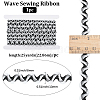 24.5~25 yards Two Tone Polyester Wave Lace Trim Ribbon OCOR-GF0004-35B-2