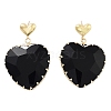 Glass Heart Dangle Stud Earrings EJEW-Q800-17B-KCG-1