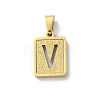 304 Stainless Steel Alphabet Pendants STAS-S152-01G-V-1