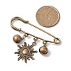 Tibetan Style Alloy Star/Moon/Sun Charms Kilt Pins Brooch JEWB-BR00173-3